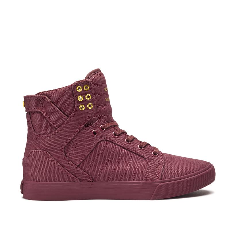 Buty Supra SKYTOP - Sneakersy Wysokie Damskie - Bordowe (MIOS-42036)